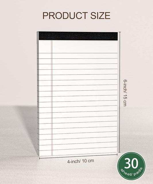 Yellow Legal Pads, Note Pads, 4 x 6 Inch, 8 Pack, 30 Sheets/Pad, Narrow Ruled, Small Notepads Yellow Paper, Micro Perforated Memo Pads, Lined Writing Pads of Paper, Mini Pocket Size Scratch Pads 4x6