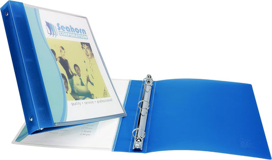 Avery Flexible View 3 Ring Binder, 1/2 Inch Round Rings, 1 Blue Binder (17670)