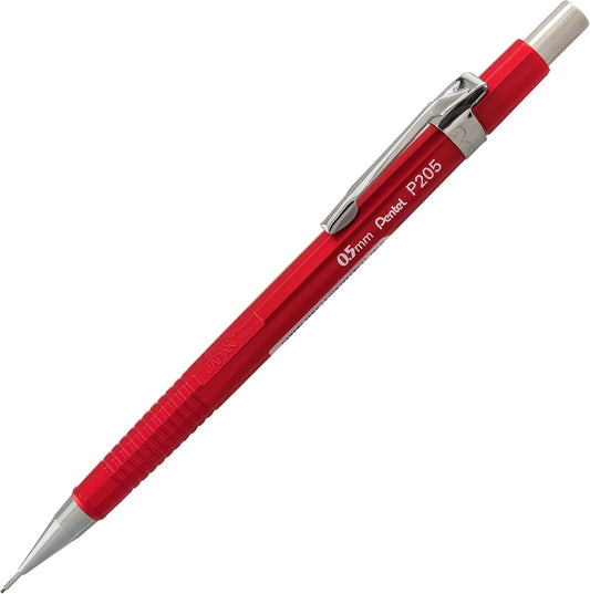 Pentel Sharp Metallic Mechanical Pencil, (0.5mm), Fine Line, Assorted Colored Barrels, Pack of 4 (P205MPF4M)