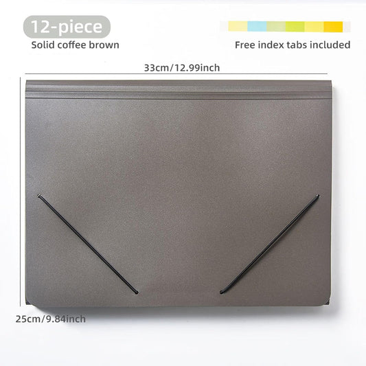 Expanding File Folder with Tabs, 13 Pockets File Organizer Accordion File Holder ,with Elastic Buckles Closure, A4 Paper Document Organizer for Home School Office (1, Transparent White)