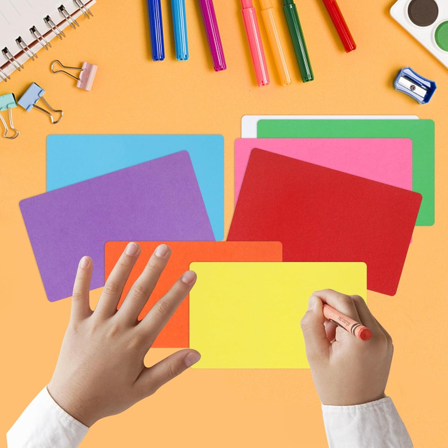 120 Pcs Dry Erase Index Cards Notecards Blank Reusable Flash Cards Sheets Game Cards Study Business Note Cards for School Office Housework Taking To Do List(Rainbow, 3 x 5 Inch)