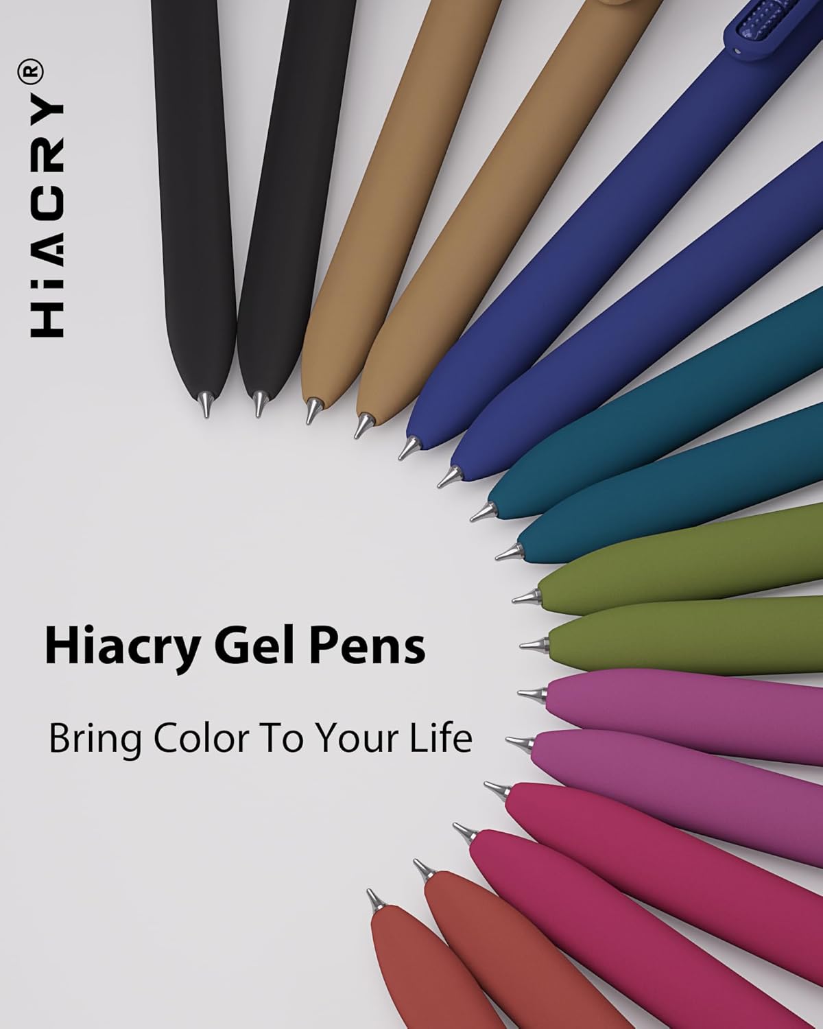 Hiacry 8 Pcs Gel Pens - 0.7mm Fine Point Smooth Writing Black Ink, Quick-Dry Long Lasting Fidge Pens, School & Office Supplies for Men Women
