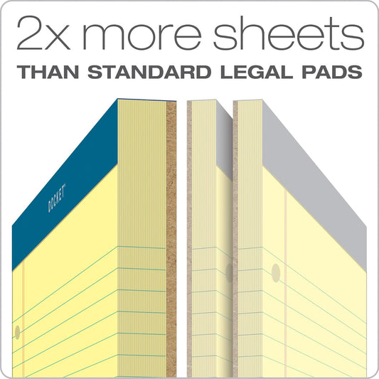 TOPS Docket Legal Pads, 3 Pack, Premium Note Pads, 100 Legal Ruled 8.5" x 11" Sheets, Canary Yellow Paper with Firm Back, Professional Legal & Office Notepads, 3 Hole Punched, 2X More Sheets, Proudly Made in the USA
