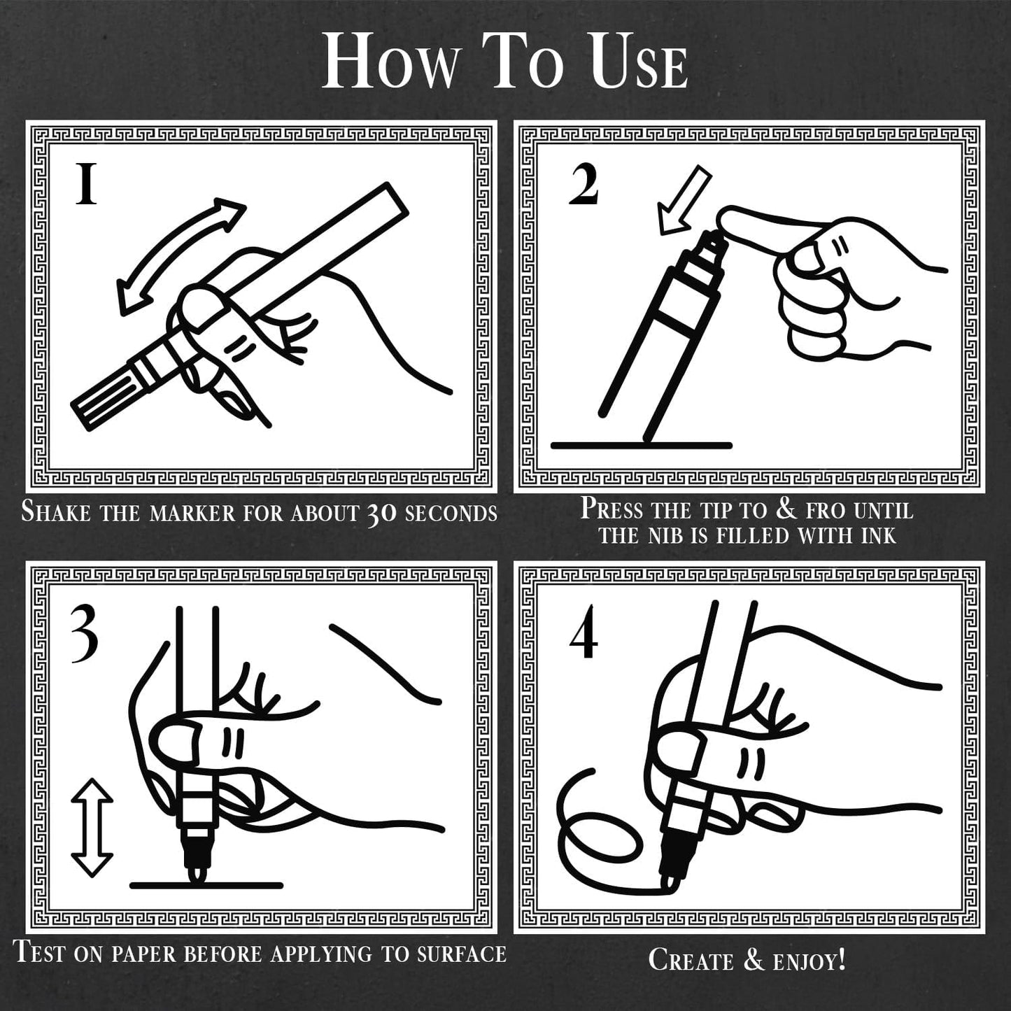 Pinturale Arts 4 Extra Fine Tip White Chalk Markers | 1mm Tip | For Windows, Blackboard, Dry Erase Board, Chalkboards, Glass, Easy Erase | White Chalk Pens Fine Tip
