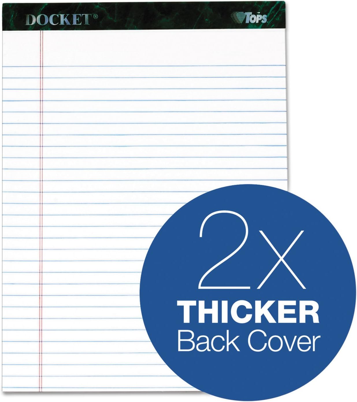 TOPS Docket Writing Tablet, 8-1/2 x 11-3/4 Inches, Perforated, Canary, Legal/Wide Rule, 50 Sheets per Pad, 6 Pads per Pack (63406)