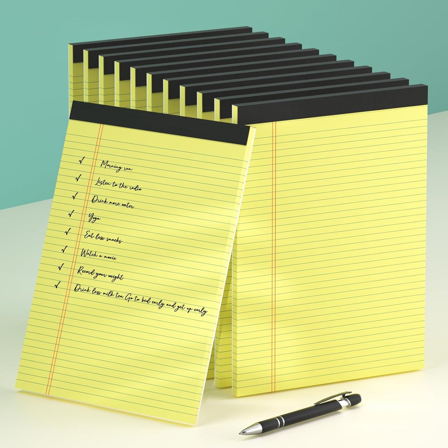 Note Pads 5x8, Narrow Ruled Legal Pad, Multicolor Small Notepads, 30 Sheet/notepad, 8 Pack Colored Legal Pads, Pink Legal Pad, Purple Notepad, Perforated Lined Note Pads for Study, Office, To-Do Lists