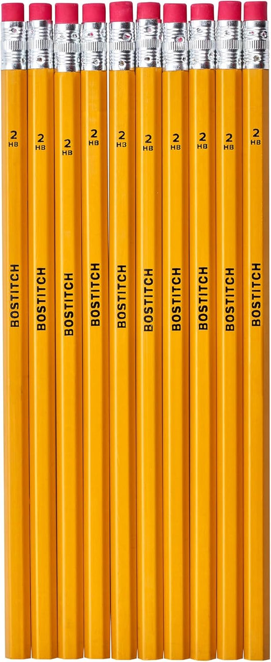Bostitch Premium #2 Pencils, Premium Wood, Unsharpened, HB Graphite, 10-Pack
