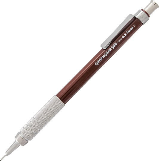 Pentel GraphGear 500 Mechanical Drafting Pencil, (0.5mm), Fine Line, Black Barrel, Pack of 4 (PG525BP4A)