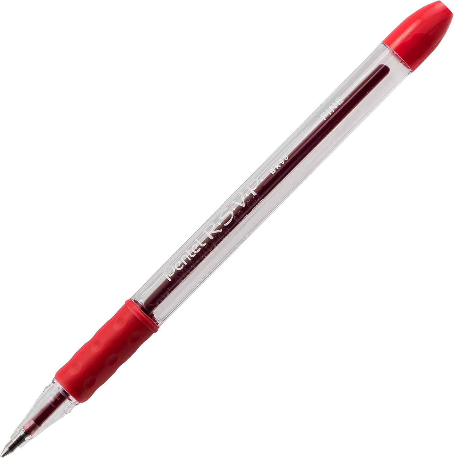 Pentel RSVP Ballpoint Pen, (0.7mm), Fine Line, Black Ink, Pack of 5 (BK90PF5A)