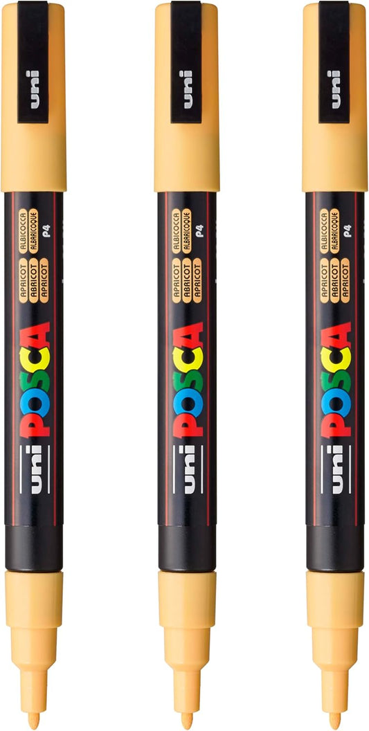 posca PC-3M Water-Based Paint Markers, Reversible Fine Tip (0.9-1.3mm), Pink, 3 Count