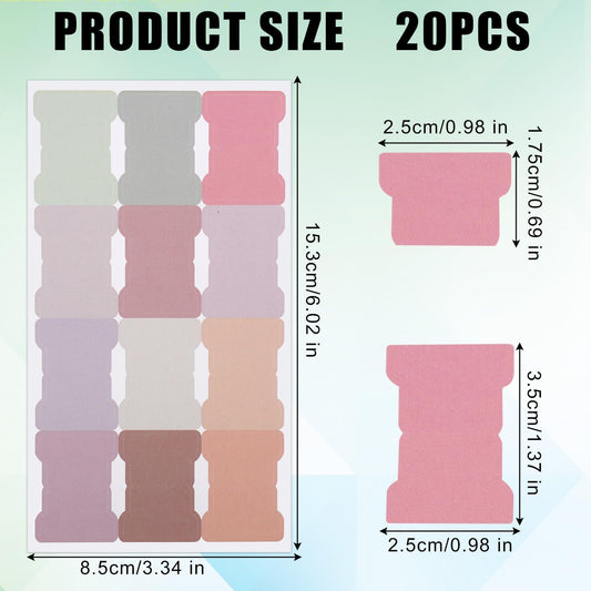 20 Sheets/240 Pieces Sticky Index Tabs, Double Sided Book Page Markers Tabs Blank Monthly Tabs Writable Sticky Notes Flags Self Adhesive Planner Stickers for Labeling (Bohemia)