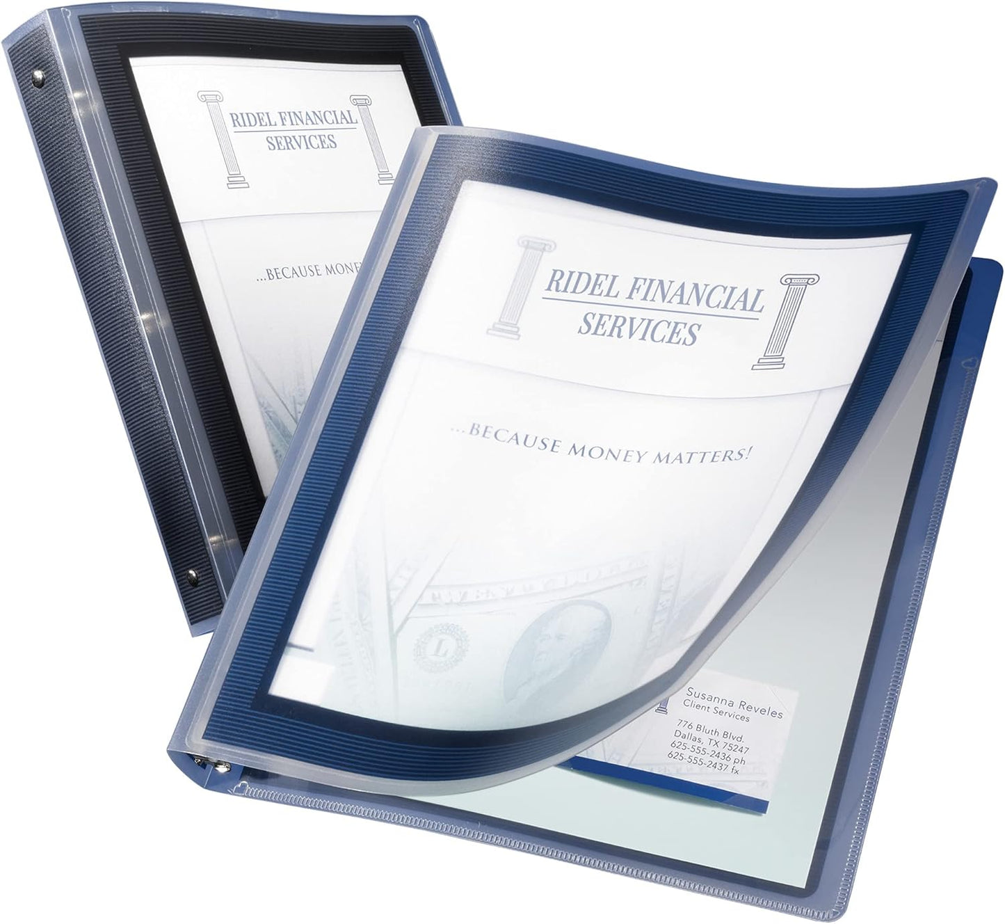 Avery Flexi-View 3 Ring Binder, 1 Inch Round Rings, 3 Black Binders (17686)