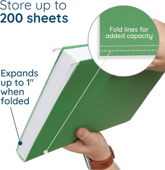 Blue Summit Supplies Hanging File Folders, 25 Reinforced Hang Folders, Designed for Home and Office Color Coded File Organization, Letter Size, Yellow, 25 Pack