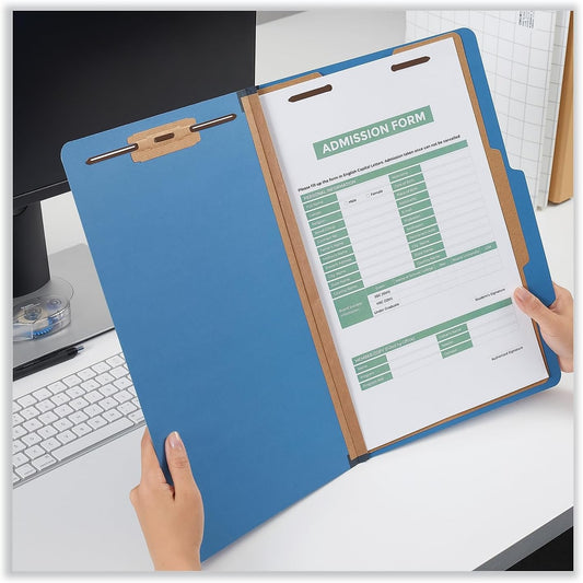 Universal 10211 Pressboard Classification Folders, Legal, Four-Section, Cobalt Blue, 10/Box