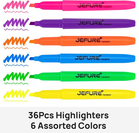 36 Pcs Highlighters, Chisel Tip, Assorted Colors Bible Highlighters Bulk - Quick Dry, Ideal for Studying, Note-Taking, School Supplies for Teachers