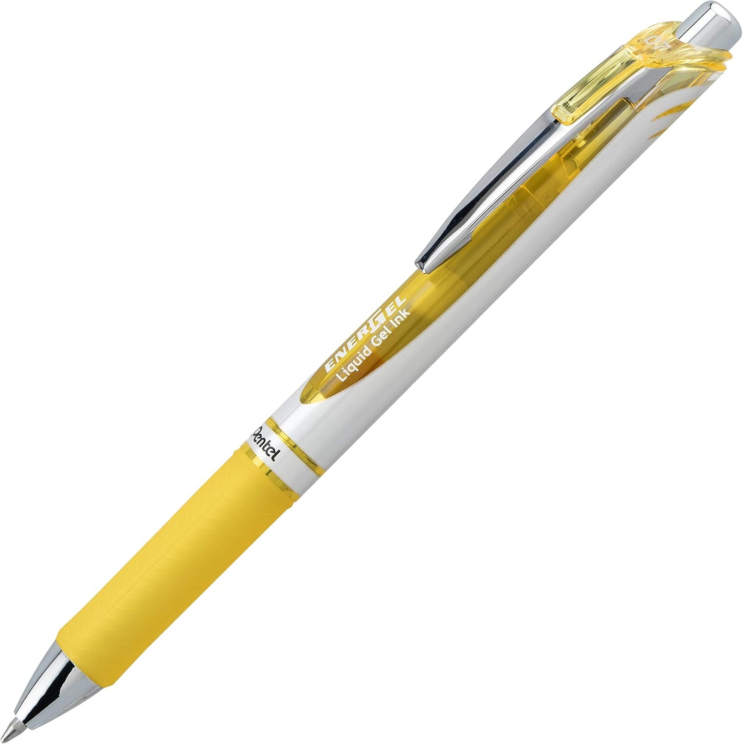 Pentel EnerGel RTX Retractable Liquid Gel Pen, (0.7mm) Medium Line, Metal Tip, Black Ink, Box of 12 (BL77-A)