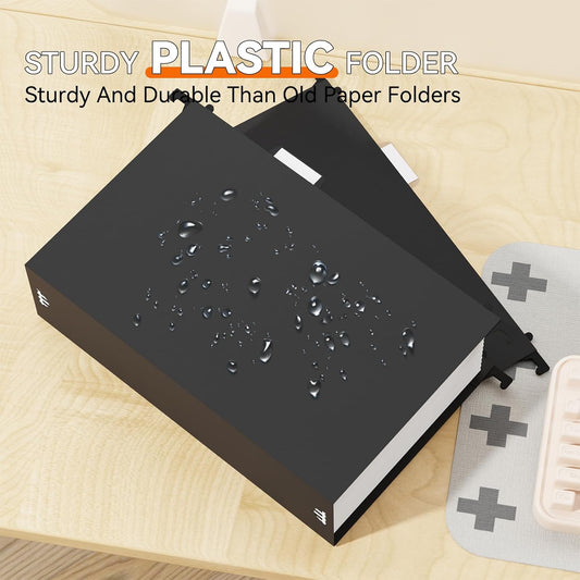Plastic Hanging File Folders Legal Size,Heavy Duty 3" Expanding Filing Cabniet Folder with Tabs,12 Pack Extra Capacity Hang Folder for File Frame/File Box,Colored Sturdy Hanging File Organizer