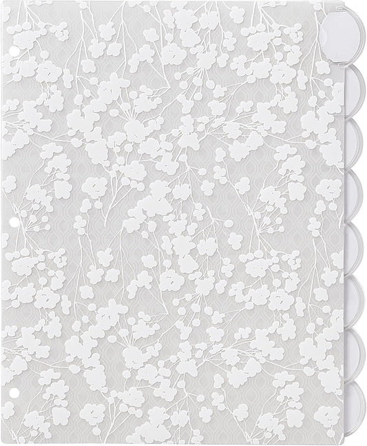 Avery Insertable Style Edge Plastic Dividers for 3 Ring Binders, 8-Tab Set, Assorted White Frosted Designs, 1 Set (11291)