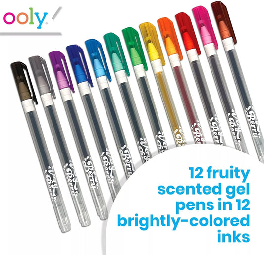 Ooly Scented Yummy Yummy Glitter Gel Pens Set of 12-1.00mm NIB Scented Glitter Pens for Kids and Adults, Art and Stationery Supplies