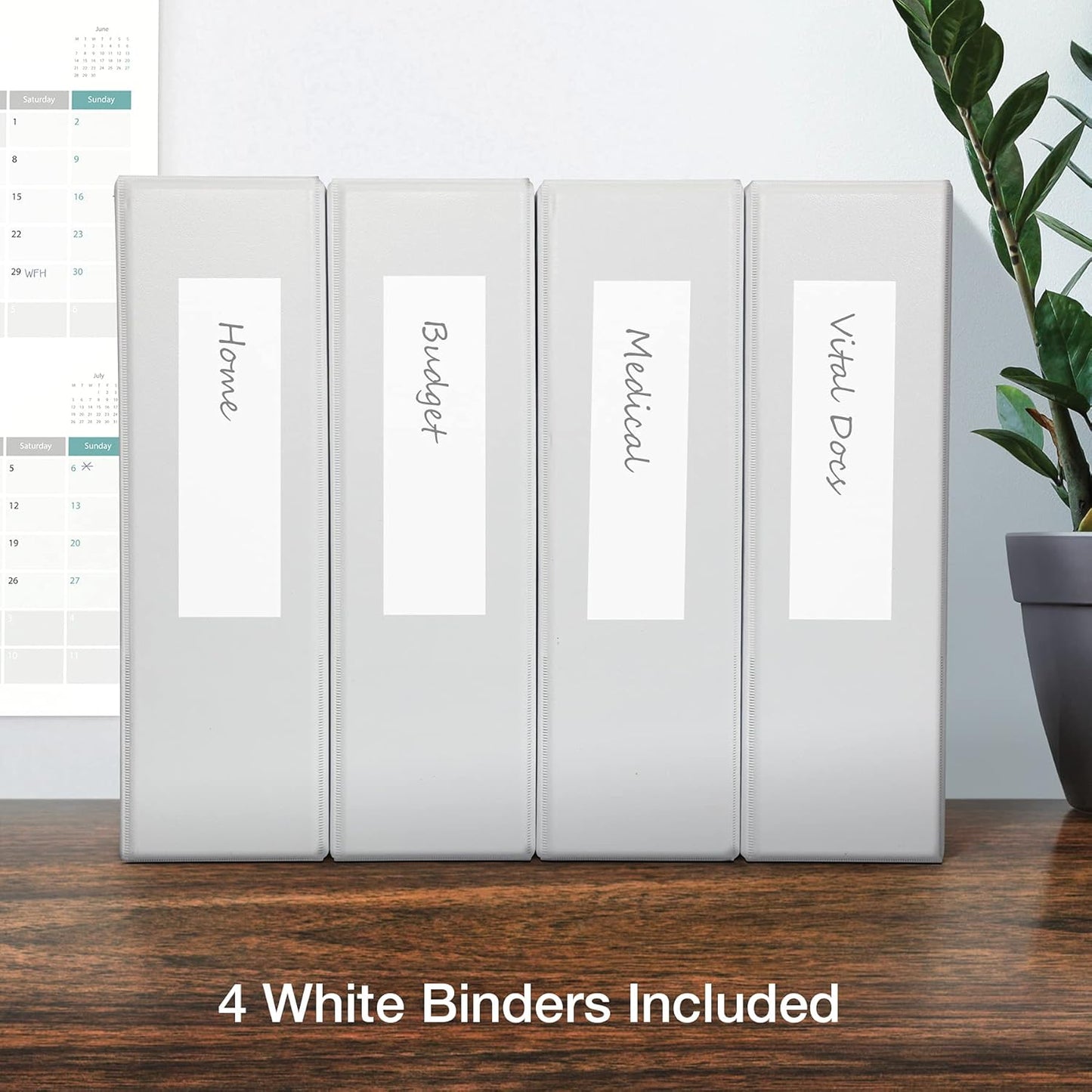 Oxford 3 Ring Binders, Binders for School and Office, 2 Inch ONE-Touch Easy Open D Rings, 3-Sided View Binder Covers, Xtralife Hinge, Non-Stick, PVC-Free, White, 530-Sheet Capacity, 4 Pack (79910)