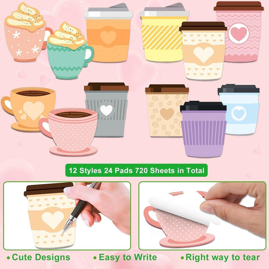 Fancy Land 24 Pads Cute Sticky Notes Self Sticky Notepads for Teachers Classrooms 720 Sheets Memo Pads Teacher Appreciation Nurse End of Year Graduation Gift Home Office Supplies Musical Notes