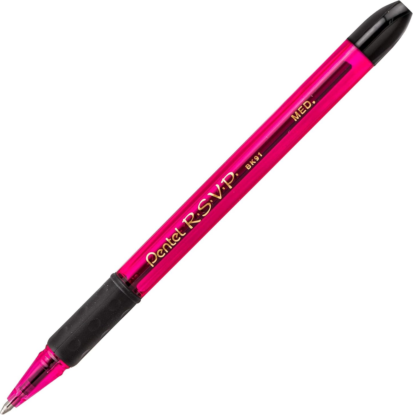 Pentel RSVP Razzle-Dazzle Ballpoint Pen, (1.0mm) Medium Line, Black Ink, Pack of 5 (BK91RDBP5M)