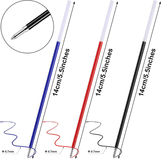 JANYUN 75 Pieces Ballpoint Pen Refills,Replaceable Ink Pen Refills for Epoxy Resin Molds Resin Casting Molds DIY Resin Crafts Making (Black,Blue,Red)
