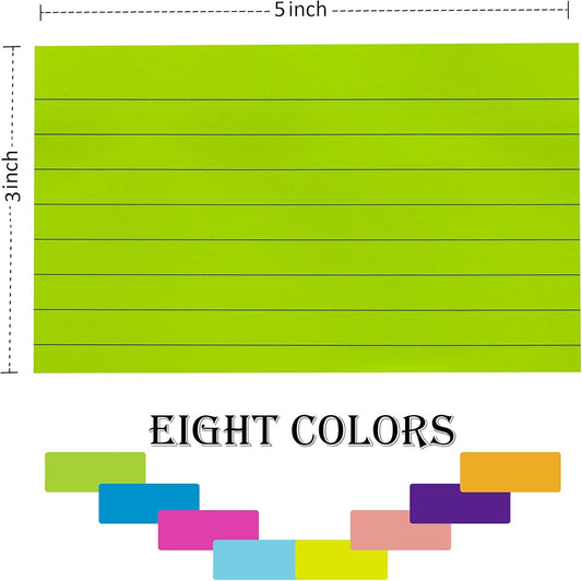 (8 Pads) Lined Sticky Notes 4x6 in Post, 8 Colors Self Sticky Notes Pad Its, Bright Post Stickies Colorful Big Rectangular Sticky Notes for Office, Home, School, Meeting, 40 Sheets/pad