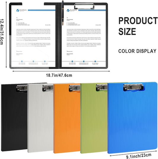Clipboard Folder, A4 Foldable Clipboards with Pocket, File Cover Office Folder Clipboard, 360 Degree Foldable Storage Clipboards for Office, School or Medical Field, Blue