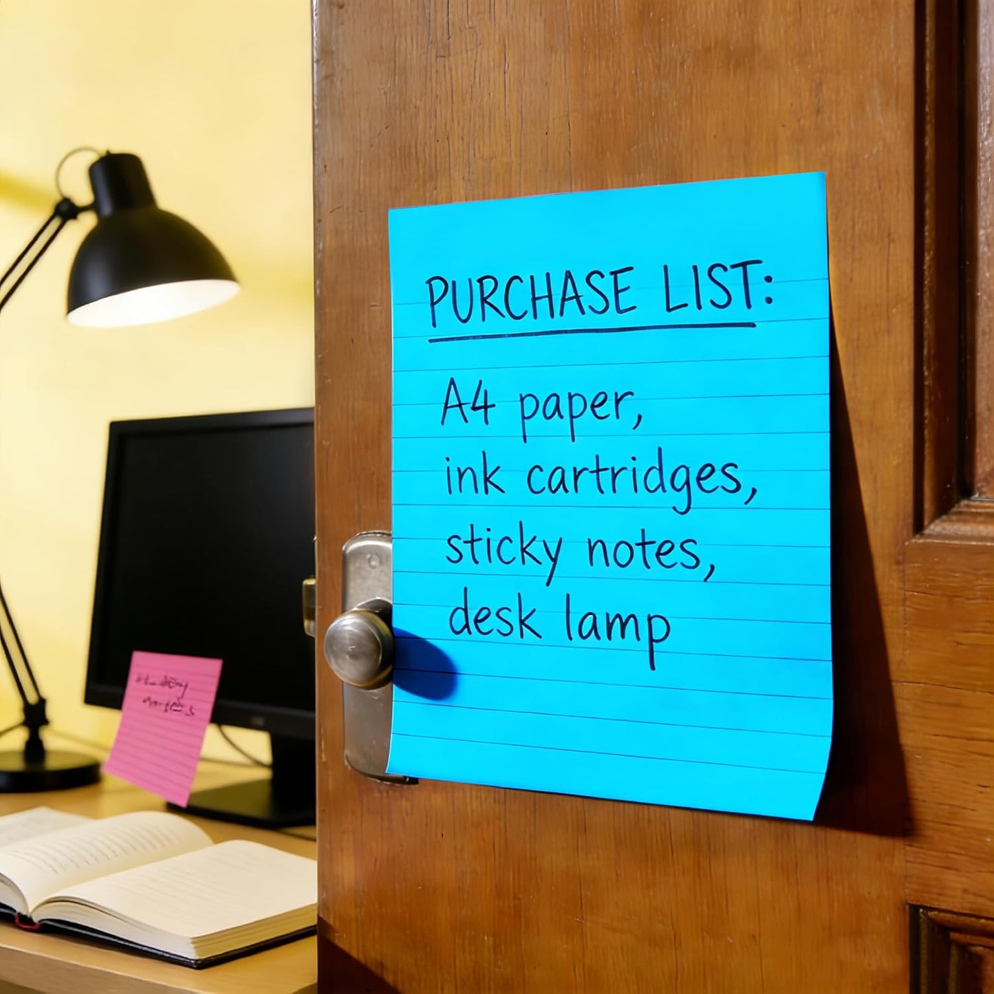(9 Pack) BOKUGE Lined Sticky Notes 4x6 in, Strong Adhesive Self Stick Note Pads, Sticky Notes with Lines, 9 Colorful Options, Perfect for Office, Classroom, Task Reminders, Smooth Writing