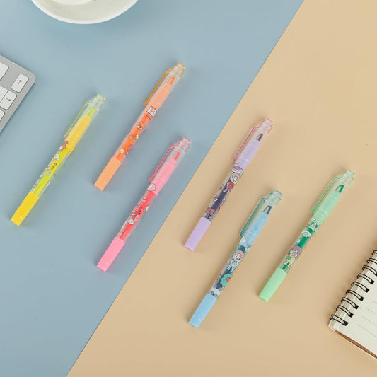 AIHAO Clear View Dual Tip Highlighters, 6-Pack Assorted Colors – See-Through Chisel & Fine Tips, Precise Highlighting Marker Set