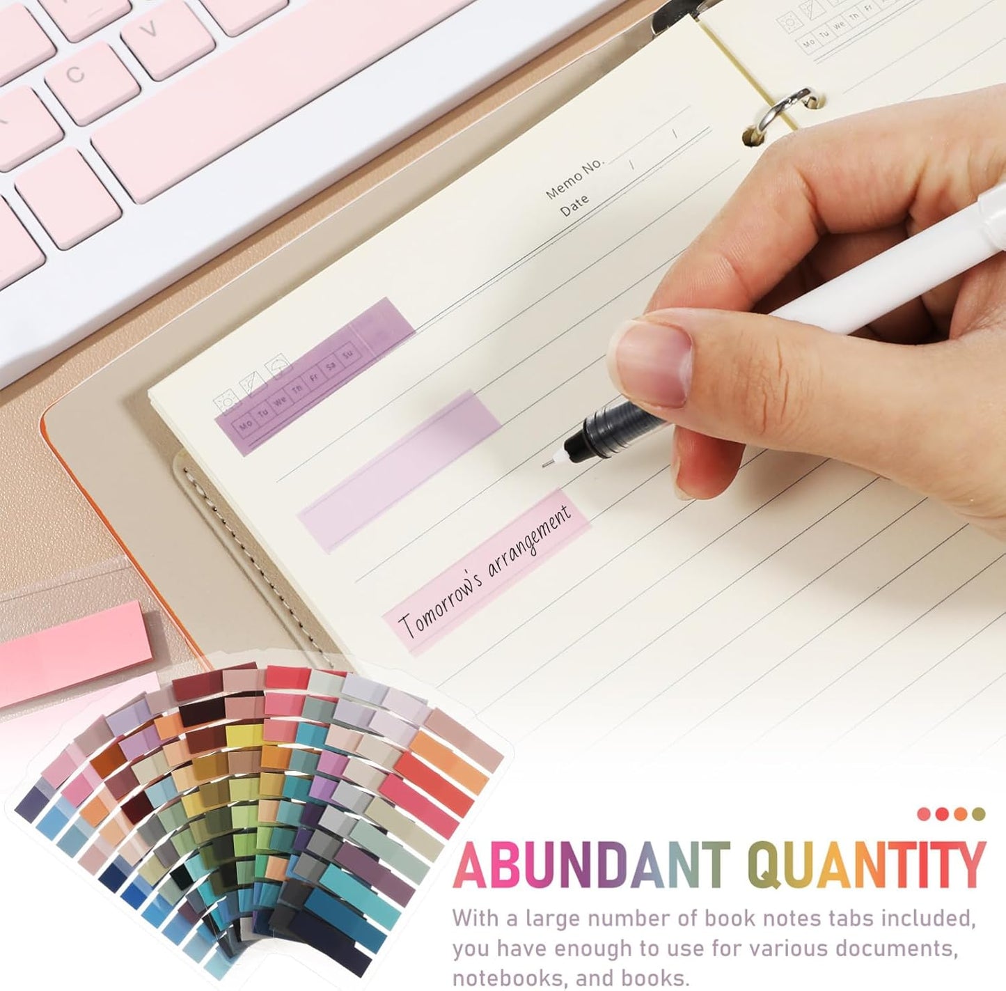 Lurrose 2400pcs Annotation Tabs: Transparent Page Markers - Writable and Repositionable Sticky Index Tabs for Page Marking Classify File