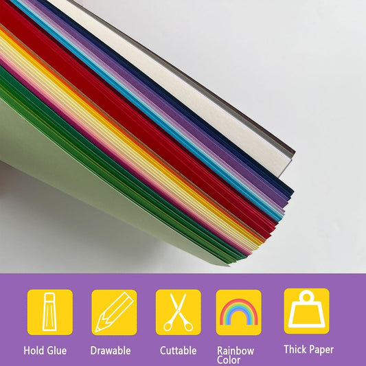 40 Assorted Colored Cardstock, 40 Sheets A5 Construction Paper Card Stock Printer Paper for Printing, Crafting, Scrapbooking, Card Making, Arts&Crafts, School Supplies, Party Decoration (180GSM/65LB)
