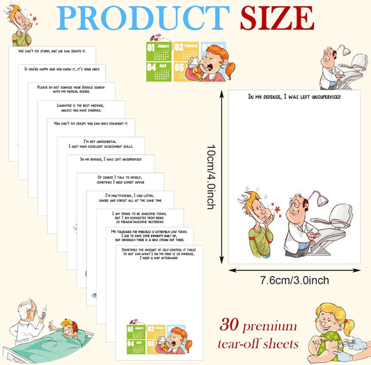 Fuutreo 12 Pcs Funny Notepads Novelty Note Pads with Medical Humor Passive Aggressive Funny Sticky Notes Medical Themed Notepads Sarcastic Memo Pads for Office Doctor Coworker Friends Gifts, 3" x 4"