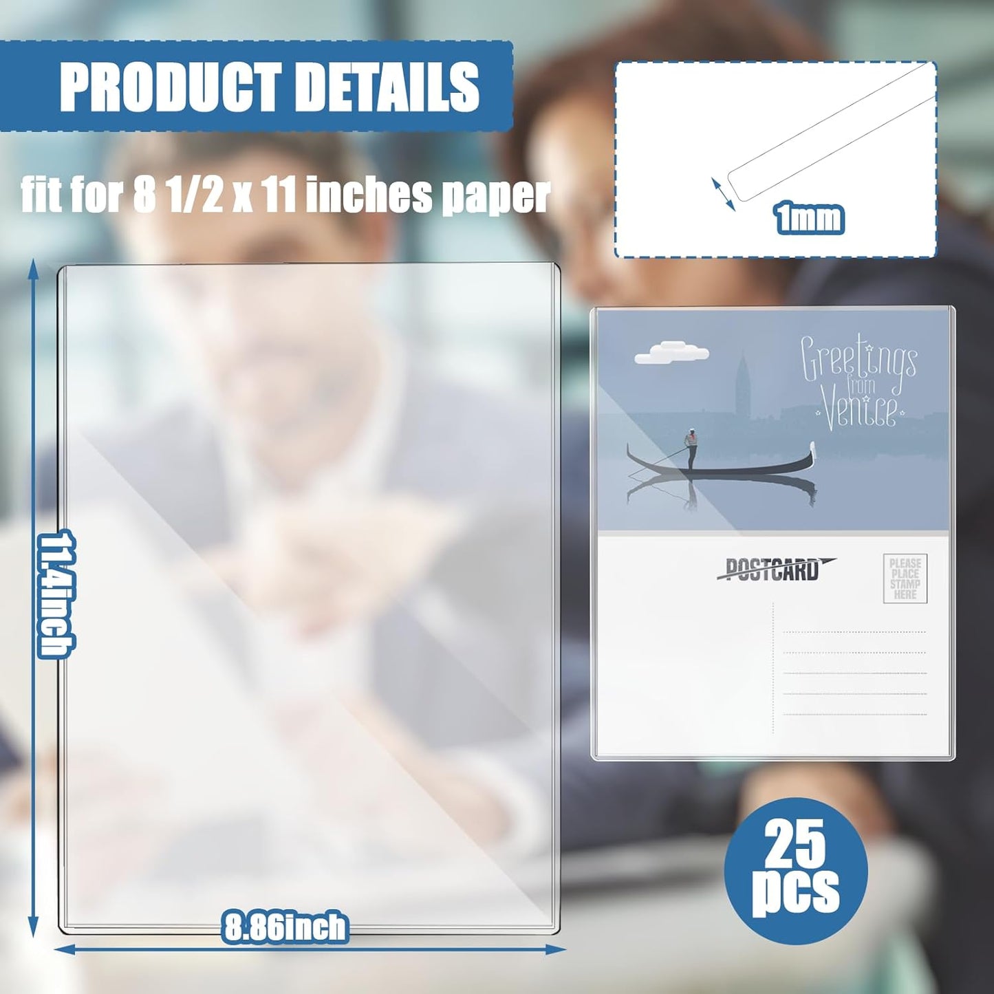 8 1/2" x 11" Rigid Print Protectors Clear Sheet Protectors Hard Plastic Paper Page Magazine Protectors for Collectors Rigid Top Loaders Document Holder Birth Certificate Protector (8)
