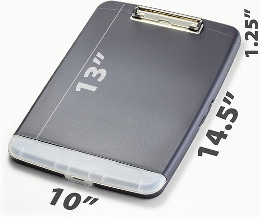 Officemate Slim Clipboard Storage Box, Charcoal (83303)