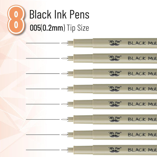 Mr. Pen- 0.25mm Micro Fine Point Pens, 4 Pack, Black Ink, Ultra Fine Point, Waterproof, Acid-Free, No-Smear Quick-Dry Fineliner Pens for Drawing, Sketching, Journaling, Outlines & Everyday Writing