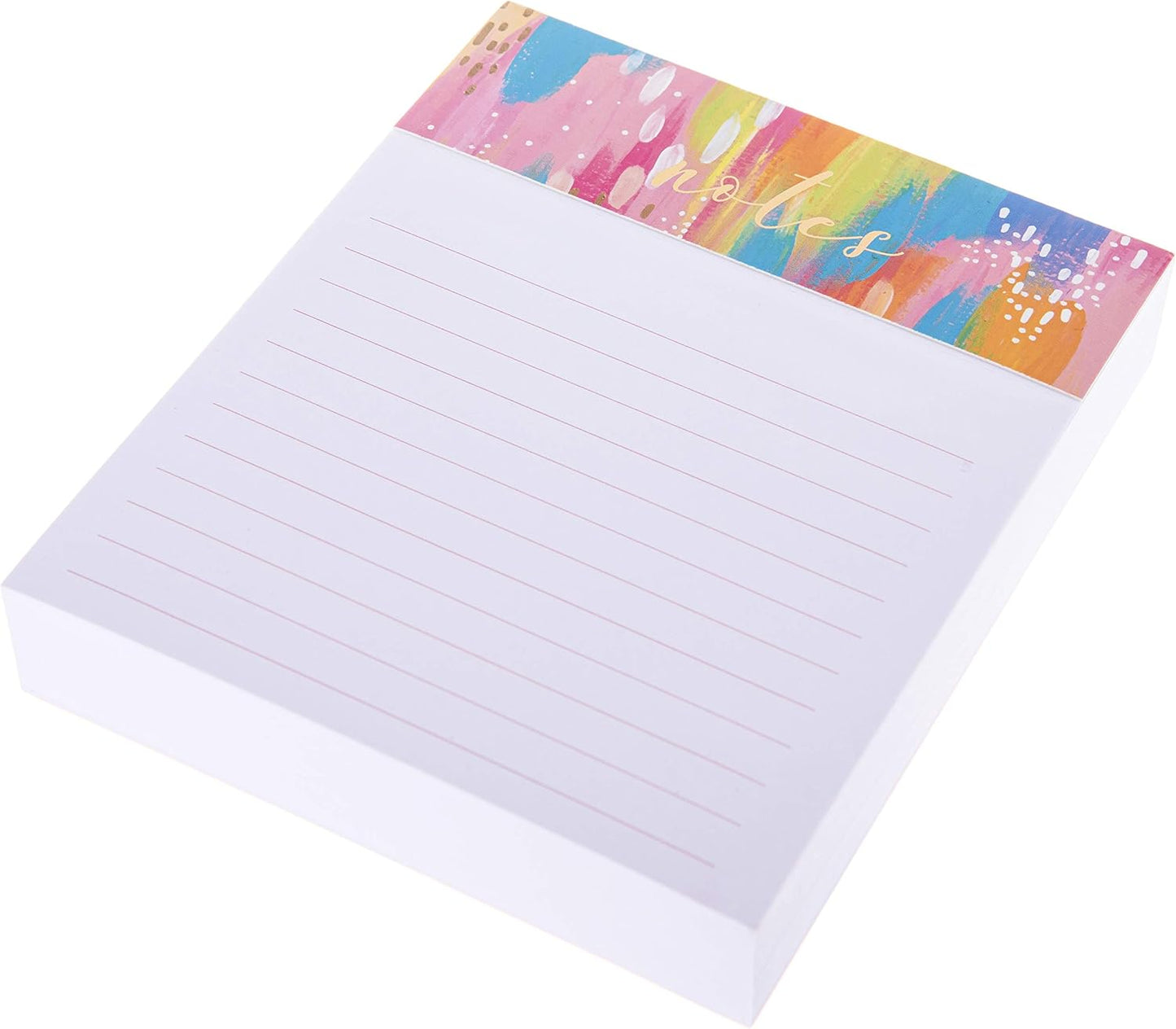 Graphique Jotter Notepad, Brush Strokes Design – 4.5" x 5.5" x 1”, 250 Lined Pages with “Notes” at the Top Embellished in Gold Foil – Cute Journal for Leaving Messages and Taking Notes
