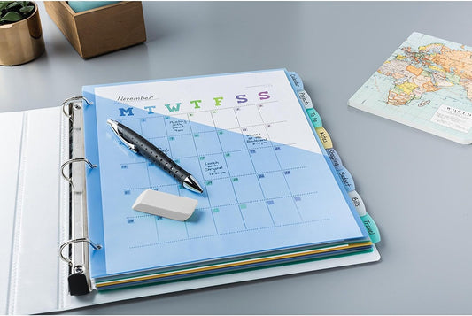 Avery Write & Erase Pocket Plastic Dividers for 3 Ring Binders, 5 Tab Set, Works with Sheet Protectors, Multicolor, 1 Set (16176)