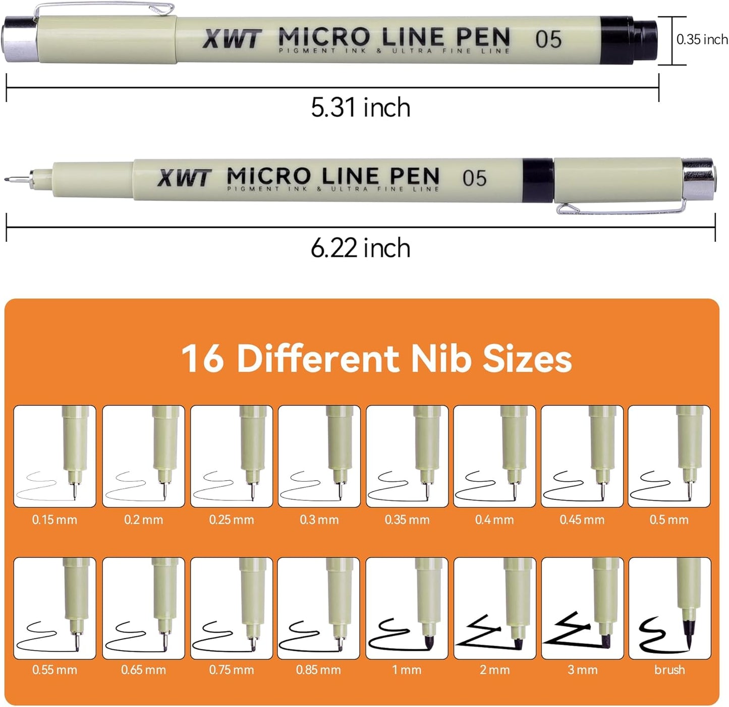 12+1 Fineliner Drawing Art Pens, Black Waterproof Pigment Ink Set for Artists, Sketching, Manga, Watercolor, Calligraphy, and Detail Outlining Archival Quality Inking Markers