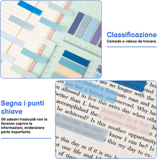 1200-Piece Sticky Tabs Book Tabs - 30 Colors Writable Morandi Sticky Tabs, Repositionable Color Page Markers - Transparent Sticky Note Tabs, Post Stick It Tabs, School Supplies, Index Tabs