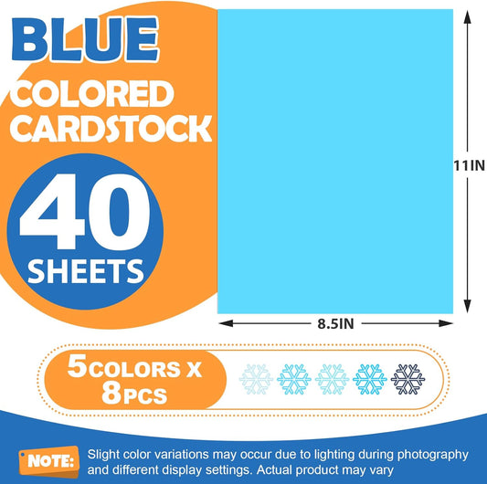 40 Sheets 8.5" x 11" Colored Cardstock, 5 Assorted Pink Shades of 180GSM/65LB Construction Paper, Pink Cardstock Printer Paper for Printing, Card Making, DIY Crafts, School Supplies, Party Decorations