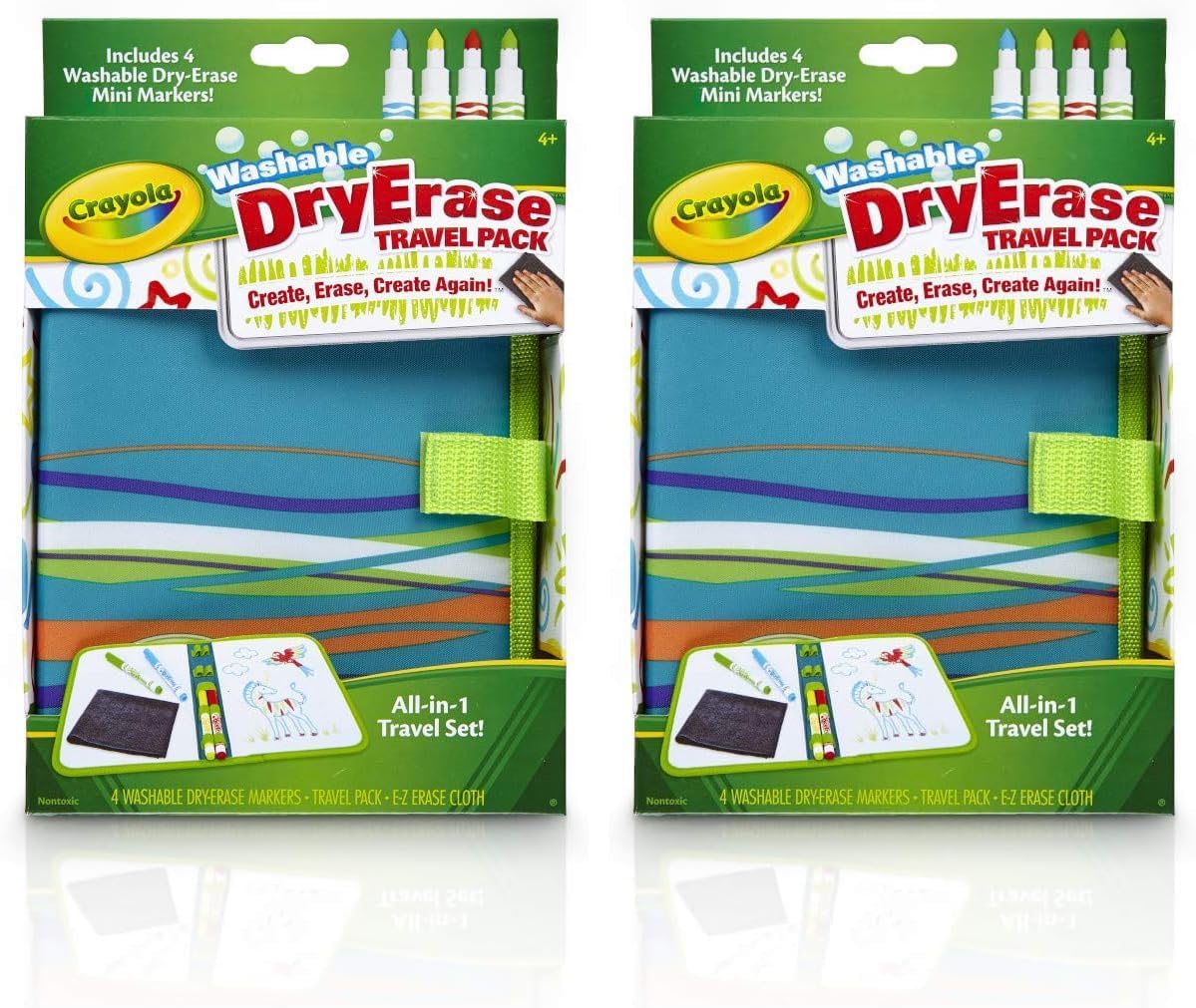 Crayola Washable Dry Erase Travel Pack, Whiteboard for Kids, Ages 4, 5, 6, 7