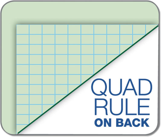 TOPS Engineering Computation Pad, 8-1/2" x 11", Glue Top, 5 x 5 Graph Rule on Back, Green Tint Paper, 3-Hole Punched, 200 Sheets (35502)