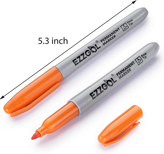 Ezzgol Permanent Markers Bulk, 150 Pack, 10 Assorted Colors,Multicolor Fine Tip Marker,Waterproof, Quick Drying on Paper,Metal,Wood,Plastic for School,Office,Home