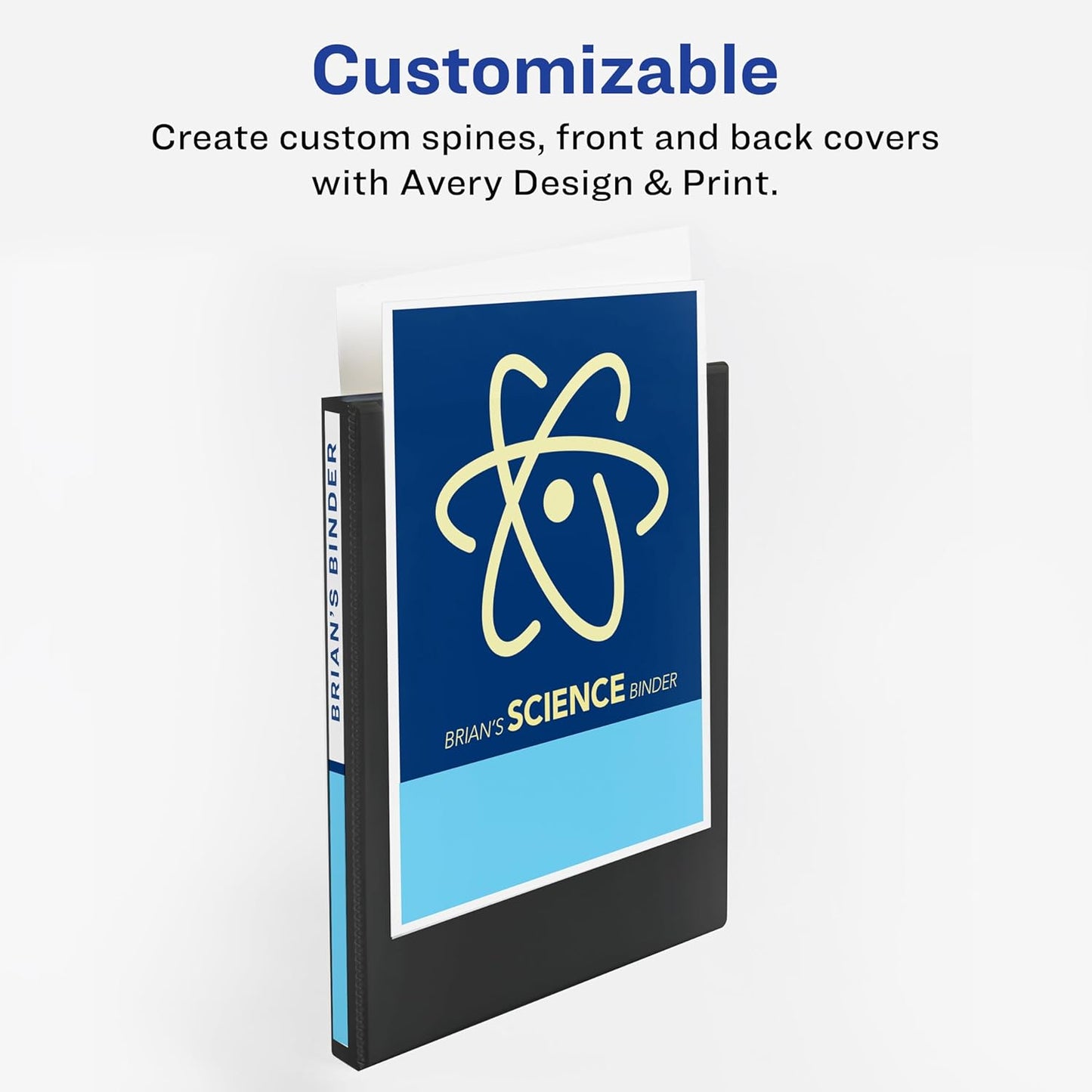 Avery Showcase Standard View 3 Ring Binder, 0.5" Slant Rings, 135-Sheet Capacity, 0.7 Inch Wide Spine, 1 Black Binder, Ideal for Lightweight Organization and Occasional Referencing (19550)