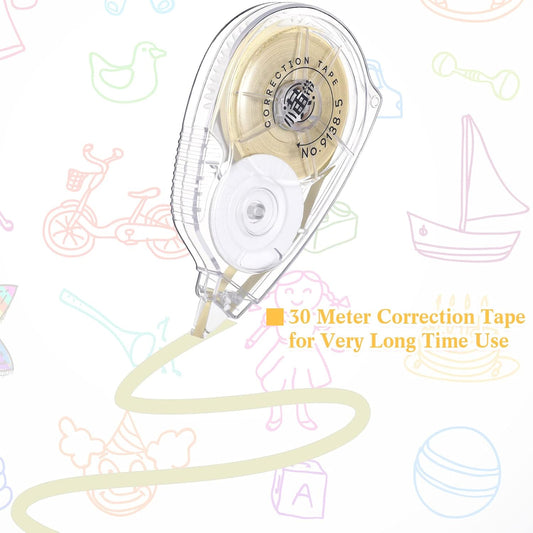 10 Pack Beige Correction Tape Cream White Yellow Color Corrective Tape Eraser 100 Feet Easy to Use Applicator for School Office Supplies Crafting, Note Taking, Journal Planner