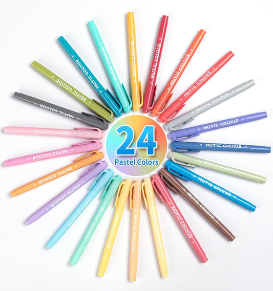 24 Pcs Pastel Highlighters, Highlighter No Bleed, Highlighters Assorted Colors, Chisel & Fine Tips Dual Tip for Bible Journaling, Note Taking, Cute Office Supplies