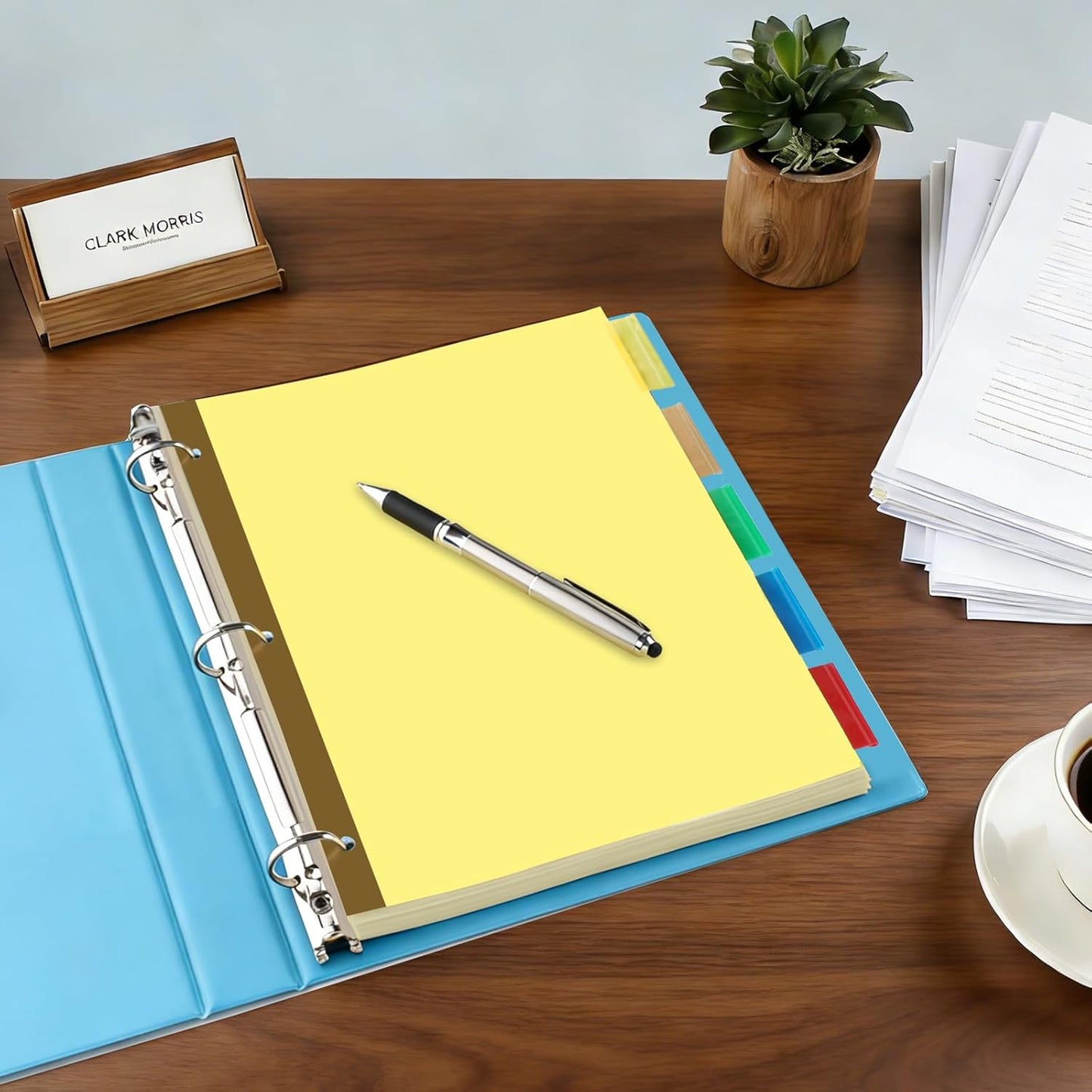5-Tab Binder Dividers, HERKKA 3 Ring Binder Dividers with Reinforced Edge, 3 Hole Punch Section Index Dividers for Binders, 1/5-Cut Tabs, Letter Size, White, 120 Dividers