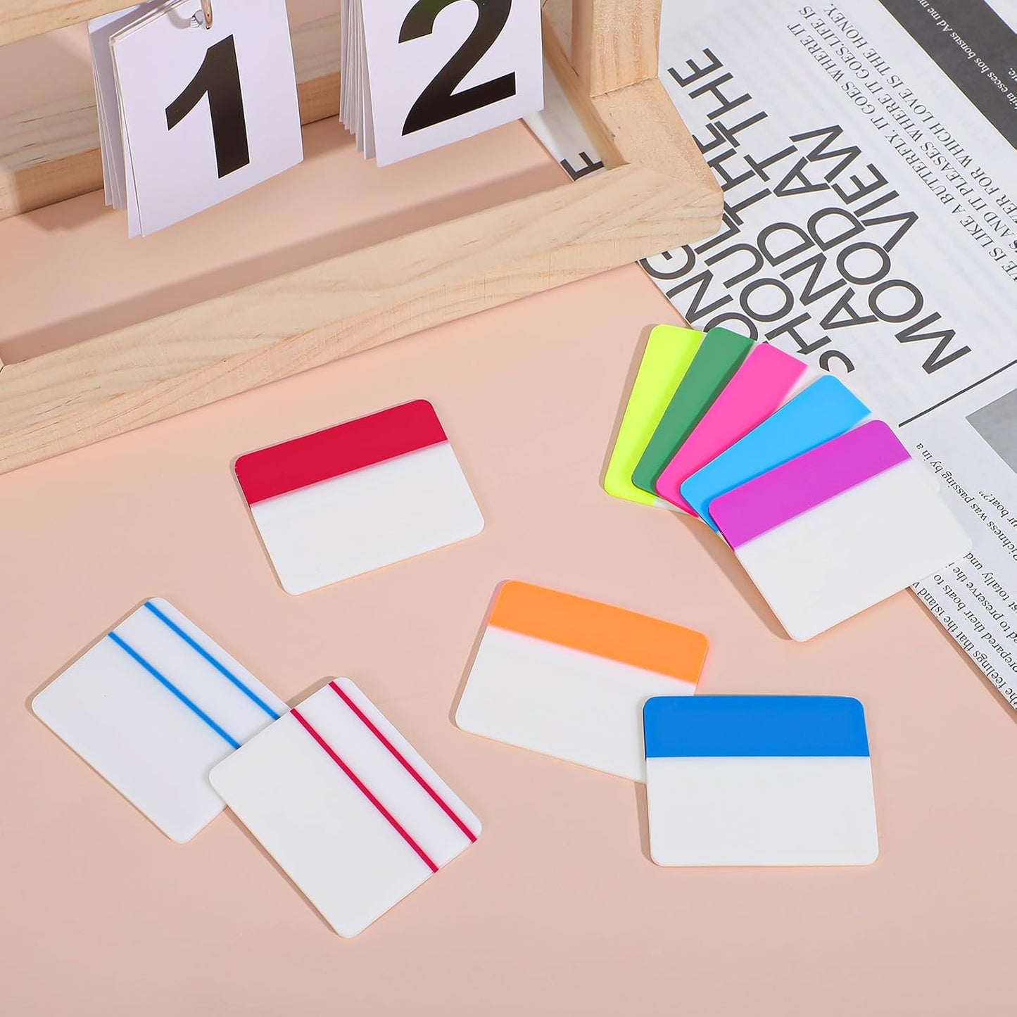 400Pcs Tabs 2'' Sticky Tabs, Colored Writable Repositionable File Tab Flags Index Tab Self Adhesive Reading Divider Sticker for Books Notebooks Binders File Folders (20 Sets)